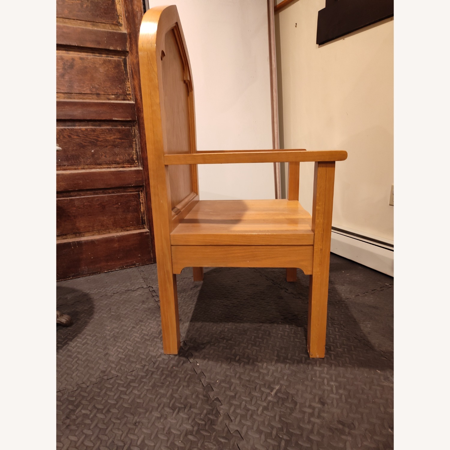 Vintage/Antique Natural Wood Armchair - image-3