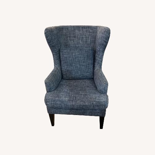 Used Jonathan Louis Fabric Wingback Chair Blue for sale on AptDeco