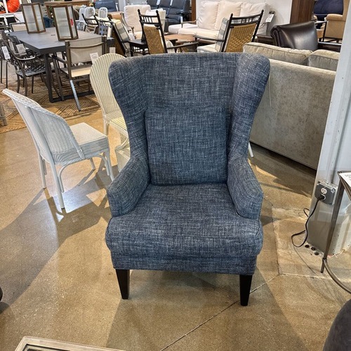 Used Jonathan Louis Fabric Wingback Chair Blue for sale on AptDeco