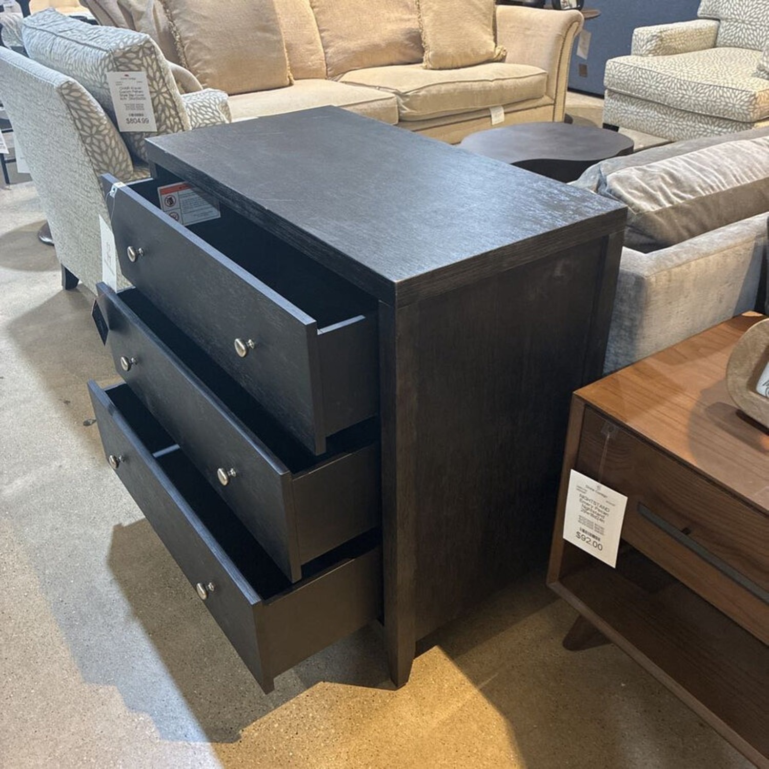 Nora 3-Drawer Dresser Black - image-3