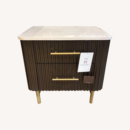 Used Acme Clayten Marble Top 2-Drawer Nightstand for sale on AptDeco