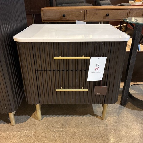 Used Acme Clayten Marble Top 2-Drawer Nightstand for sale on AptDeco