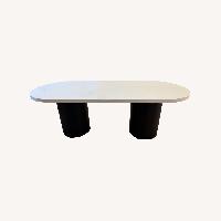 White Wood Dining Table - Litfad Homary