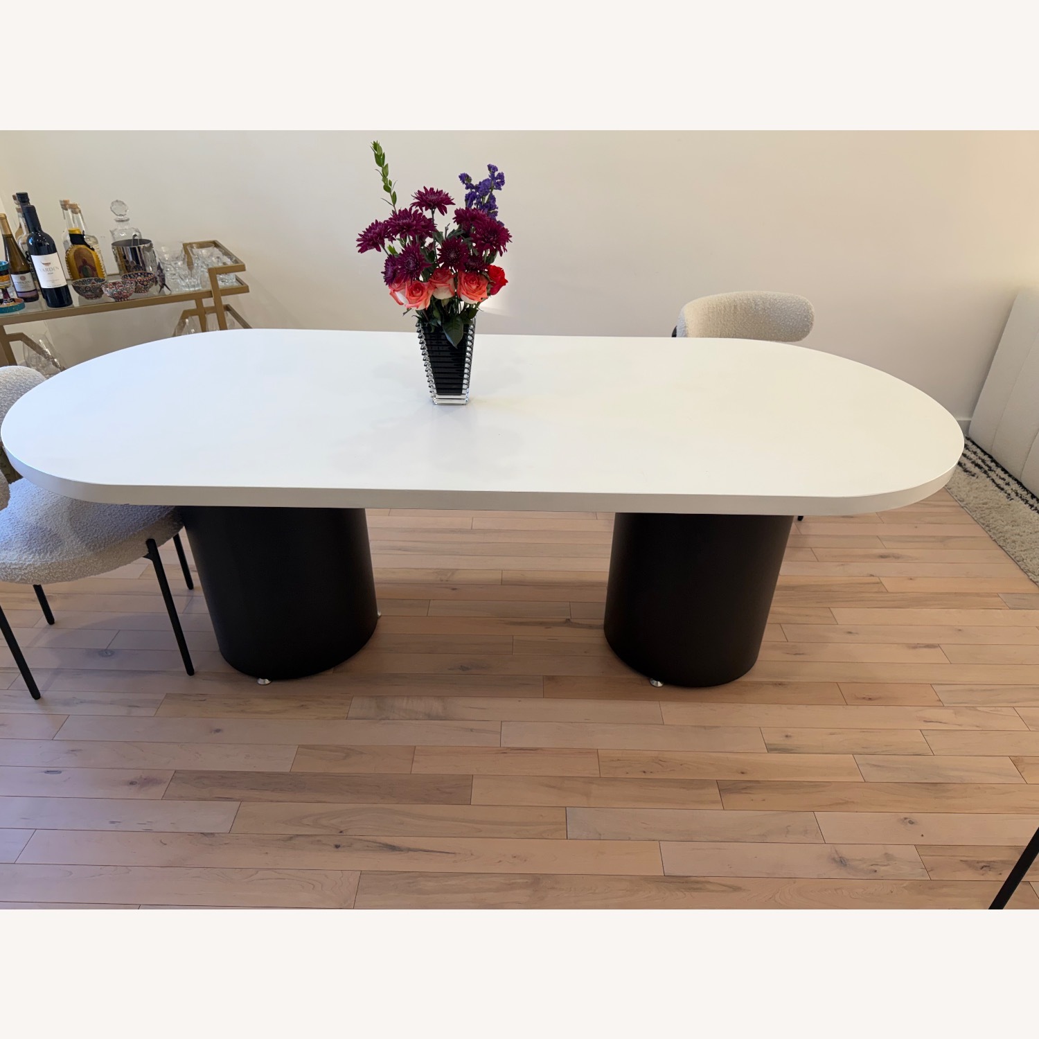White Wood Dining Table - Litfad Homary - image-2
