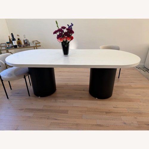 Used White Wood Dining Table - Litfad Homary for sale on AptDeco