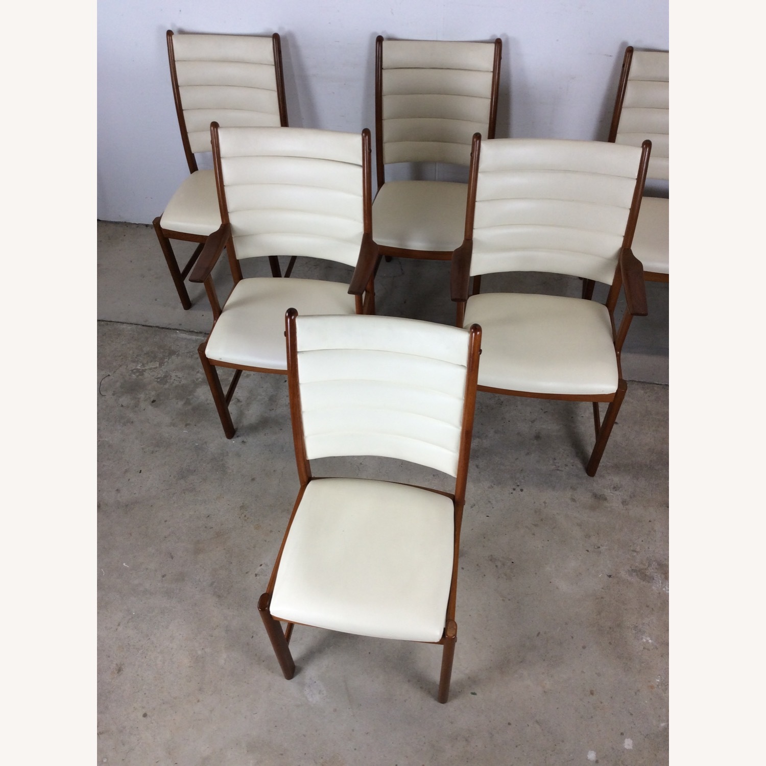 Set of 6 Danish Dining Chairs with Leather - image-4