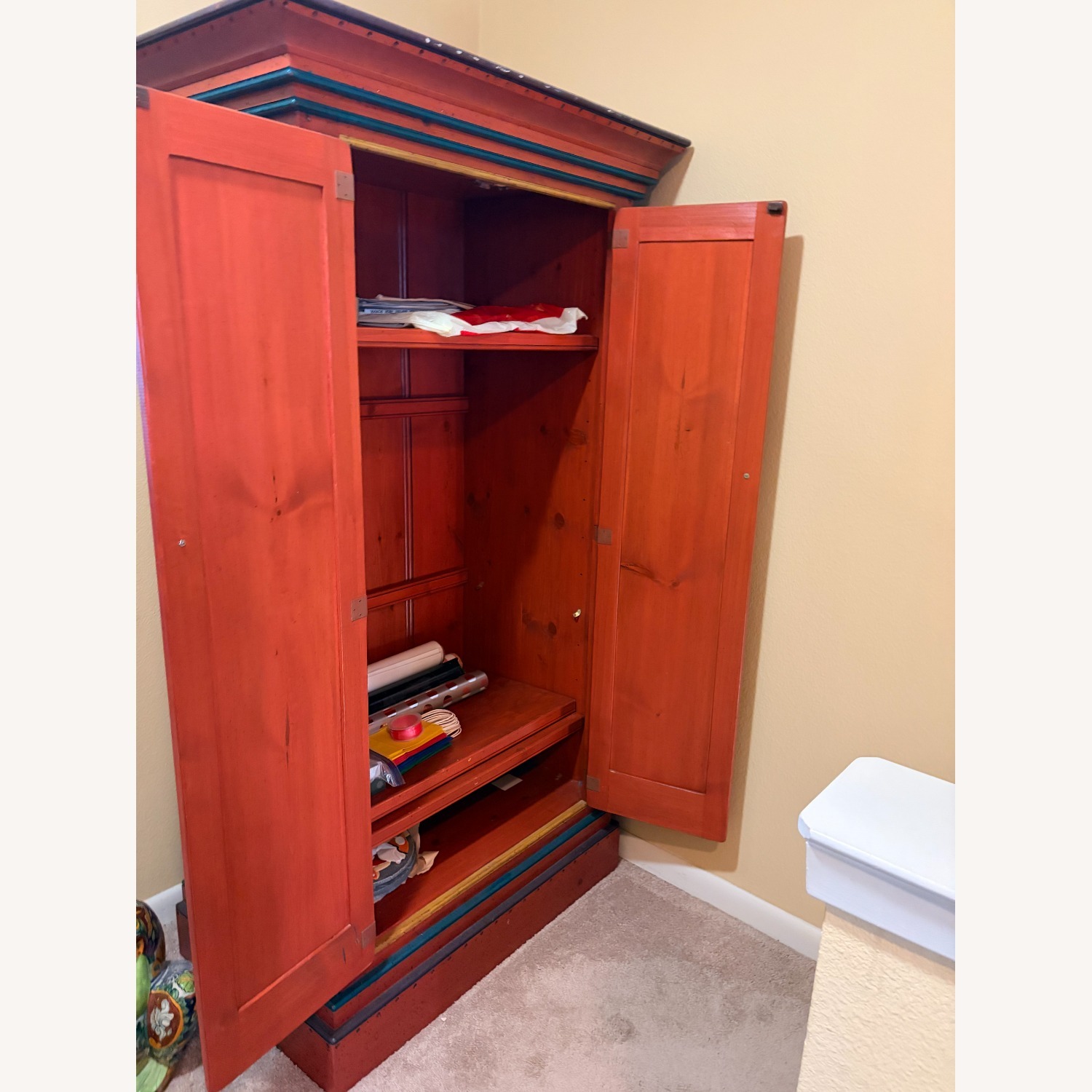 Red Wood Armoire - image-2