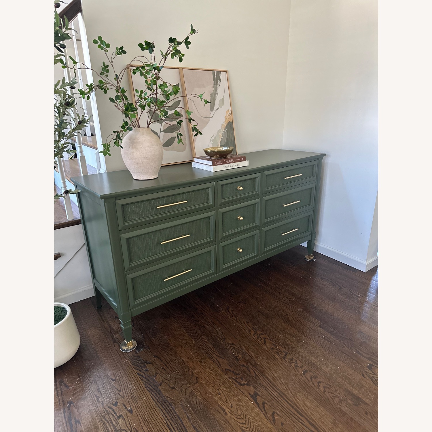 Mid Century Sherrill Furniture Green Dresser - image-3
