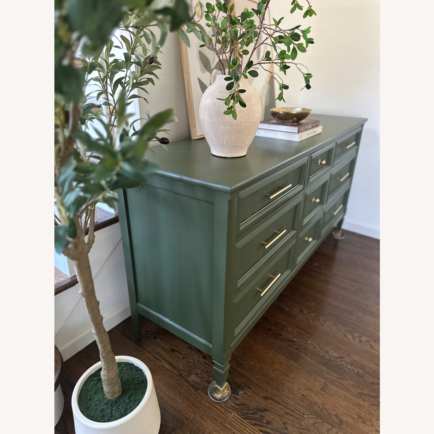 Mid Century Sherrill Furniture Green Dresser - image-4