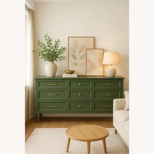 Used Mid Century Sherrill Furniture Green Dresser for sale on AptDeco