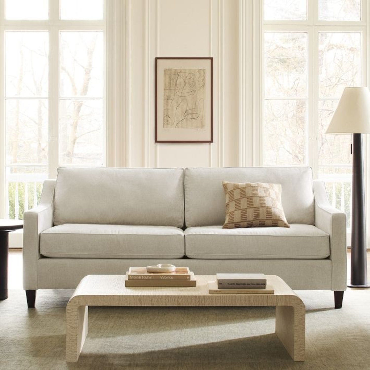 West Elm Paidge White 2 Seater Sofa - image-1