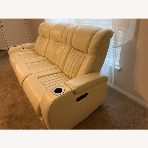 Used Ashley Furniture White Leather Loveseat for sale on AptDeco