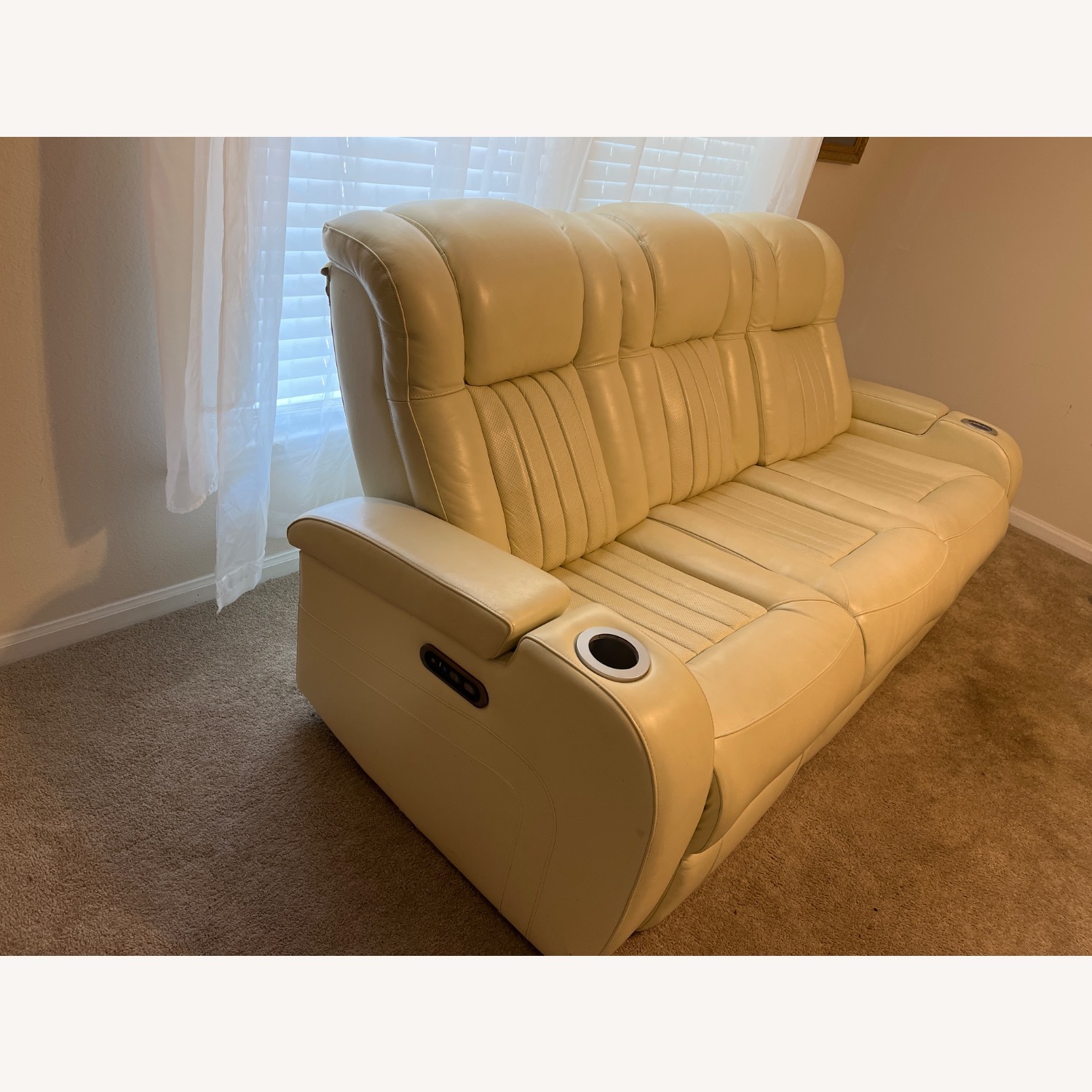 Ashley Furniture White Leather Loveseat - image-2