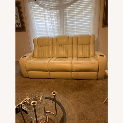 Used Ashley Furniture White Leather Loveseat for sale on AptDeco