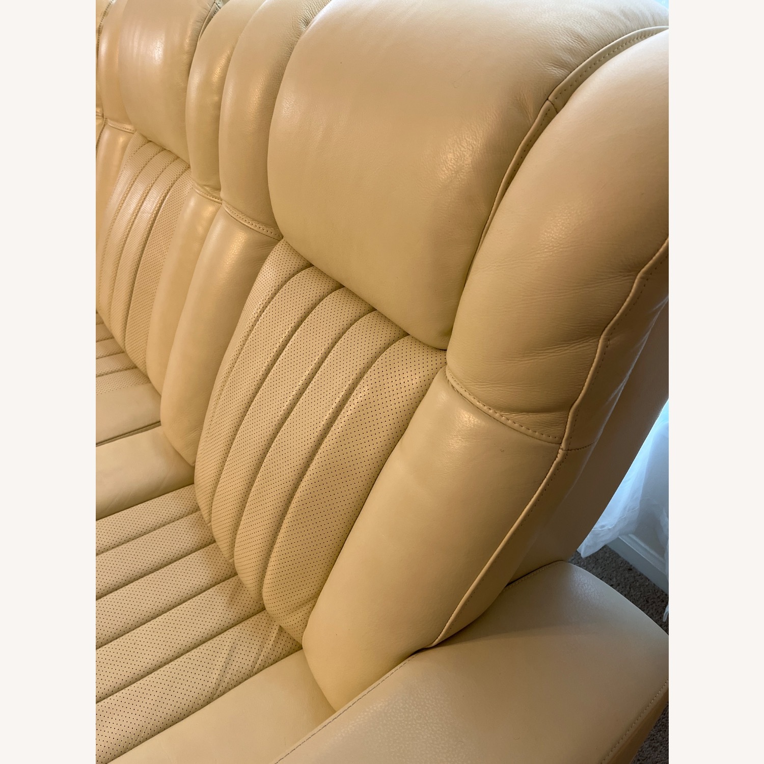 Ashley Furniture White Leather Loveseat - image-4