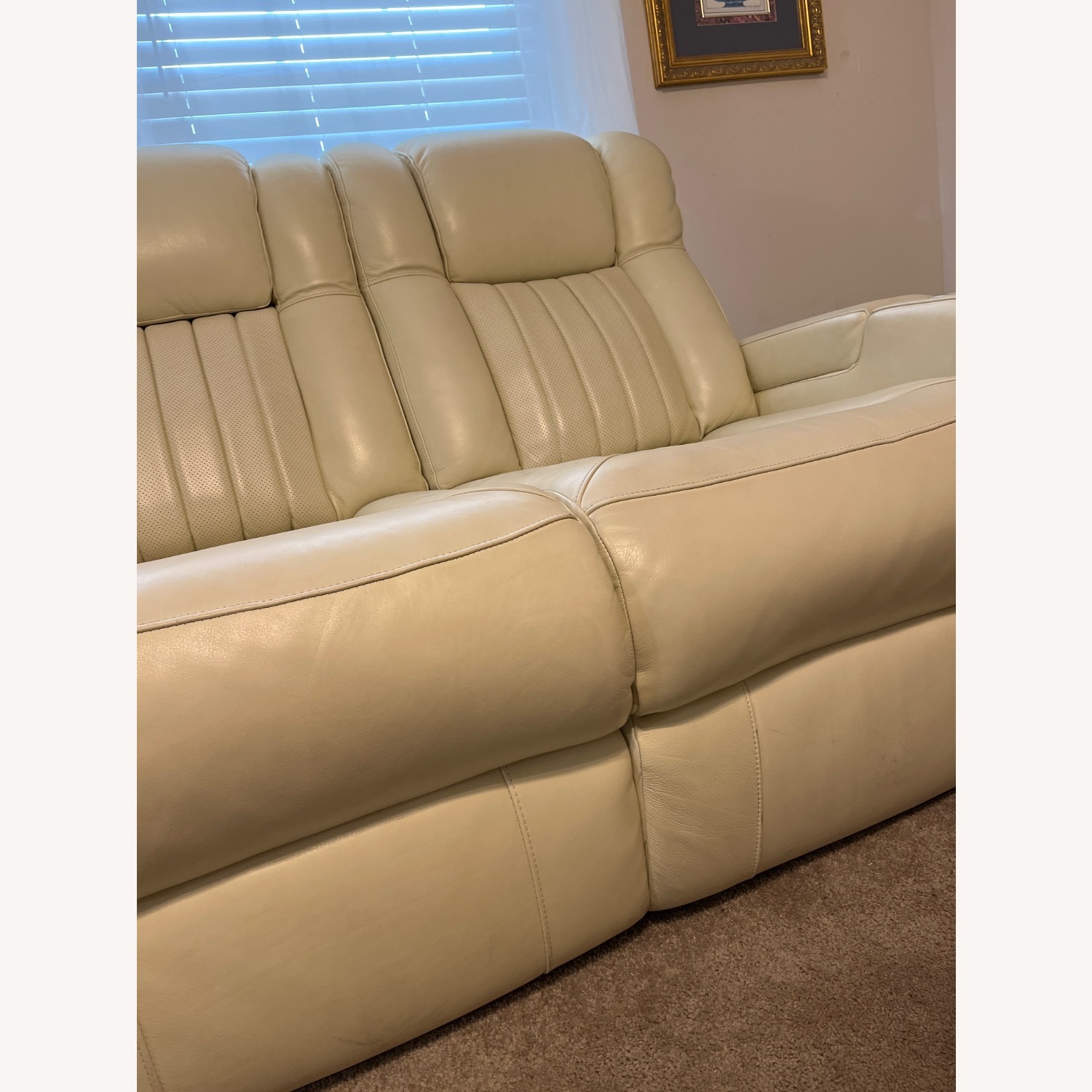 Ashley Furniture White Leather Loveseat - image-5