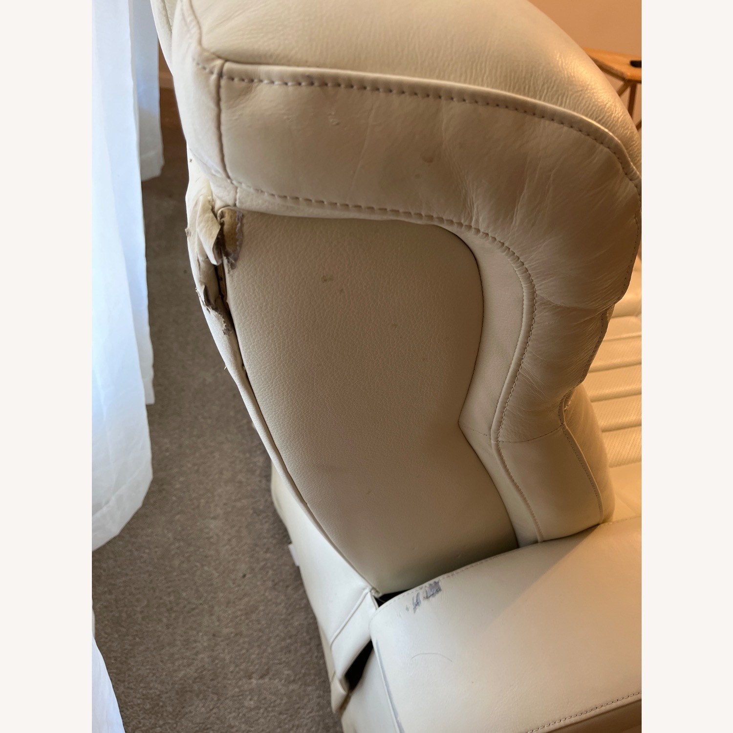 Ashley Furniture White Leather Loveseat - image-3