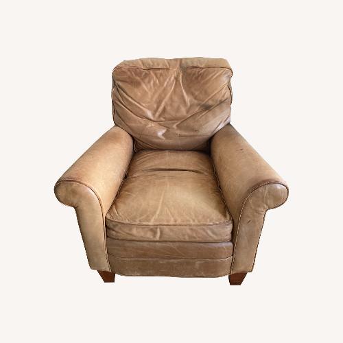 Used Light Brown Leather Armchair for sale on AptDeco