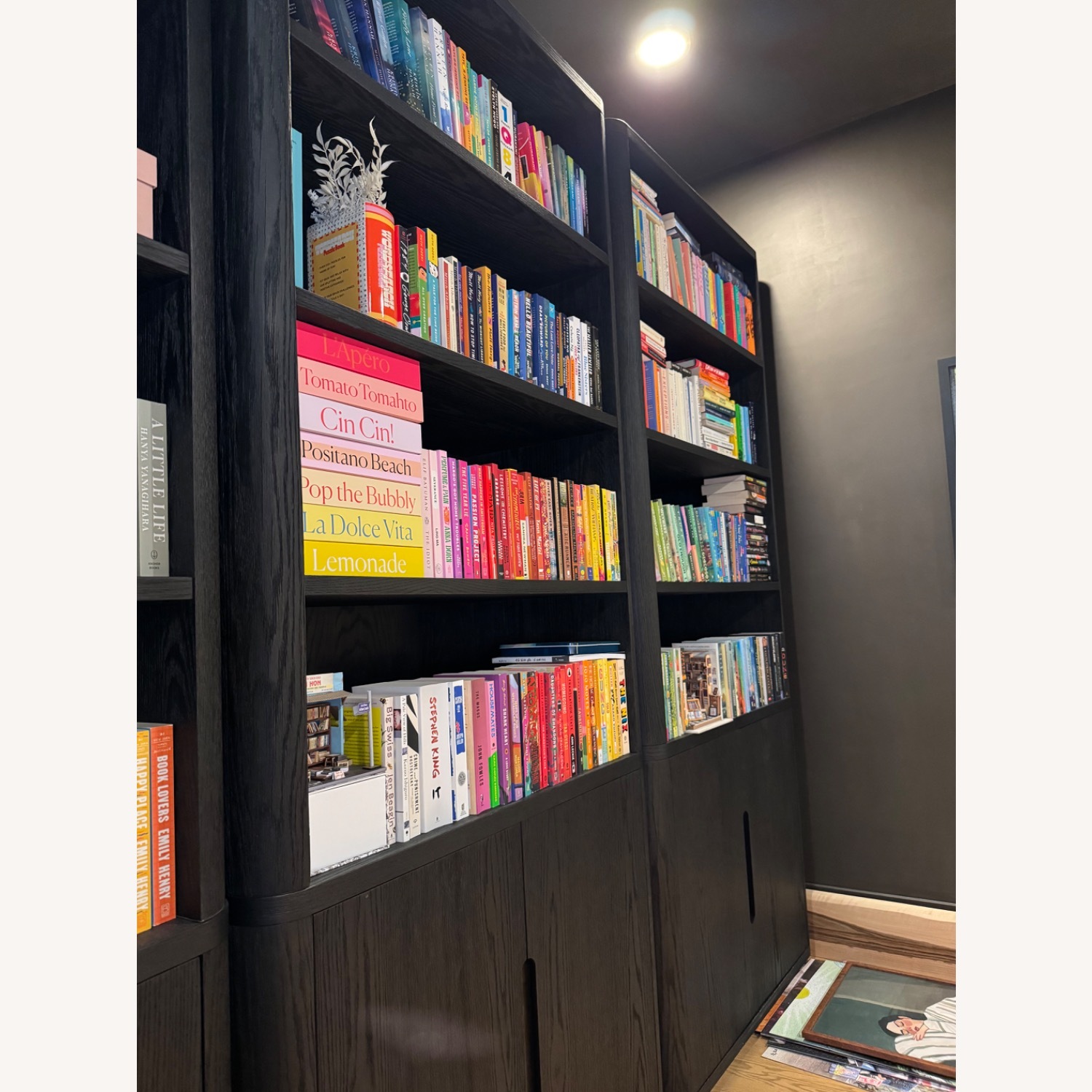 Restoration Hardware Black Wood Bookcase - image-2