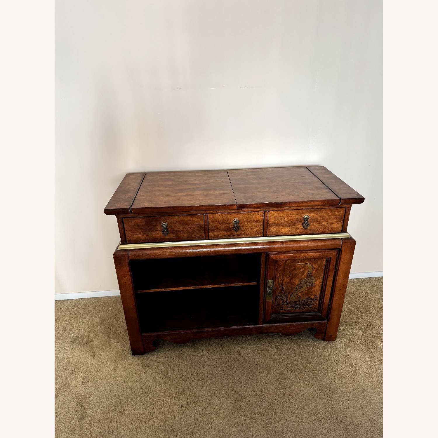 Bassett Dark Brown Wood Sideboard - image-0
