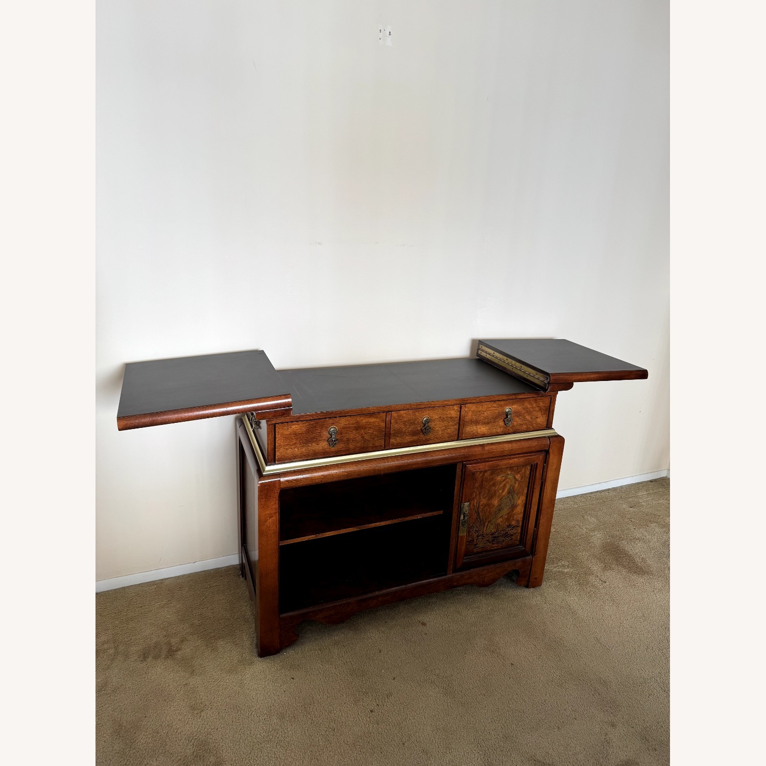 Bassett Dark Brown Wood Sideboard - image-2