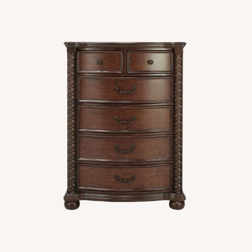 Used Raymour & Flanigan Chesapeak Dark Brown Wood Chest for sale on AptDeco