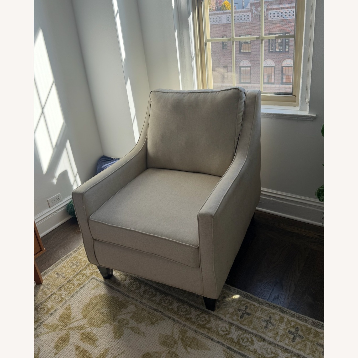 J Henry Taupe Linen Club Chair - image-3