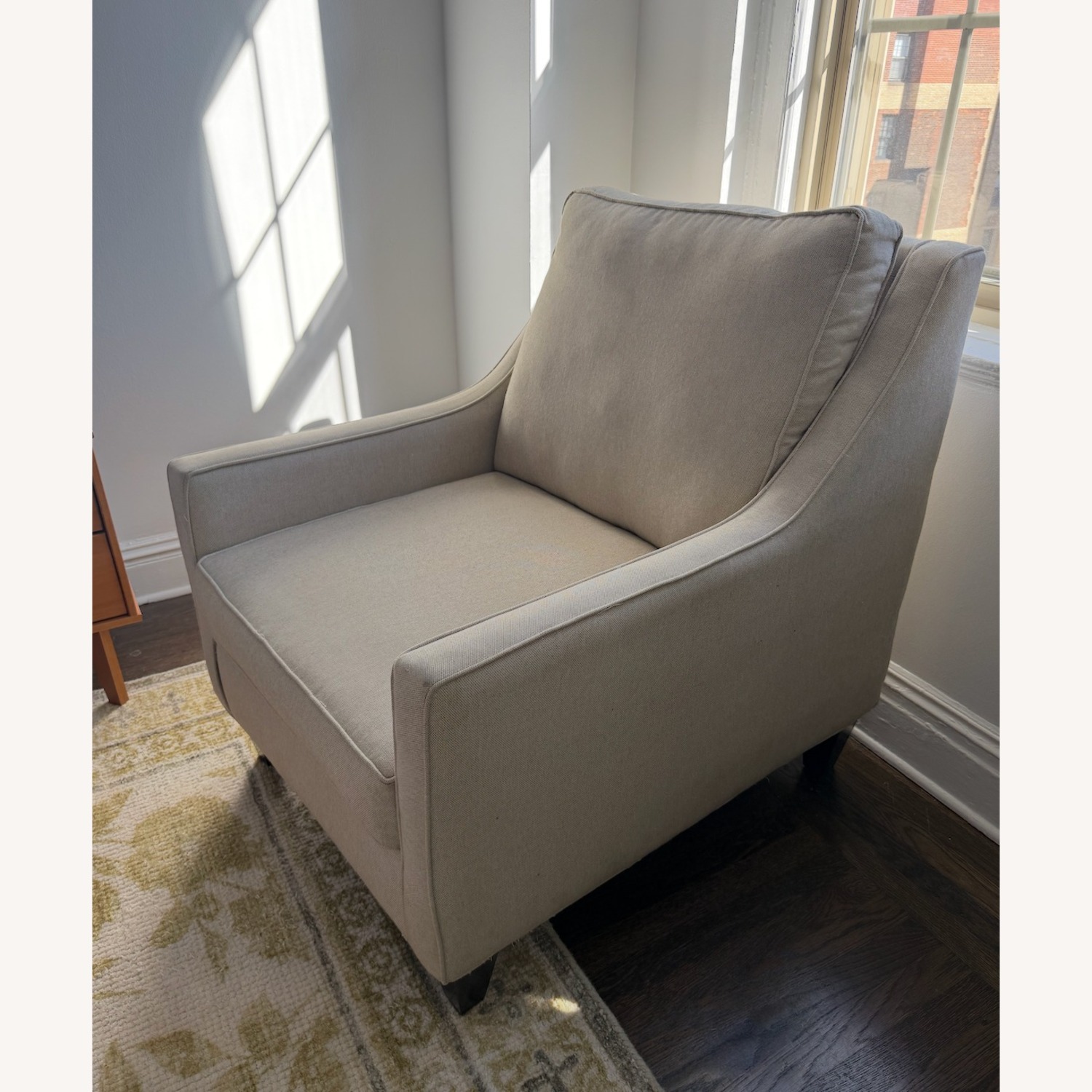 J Henry Taupe Linen Club Chair - image-2