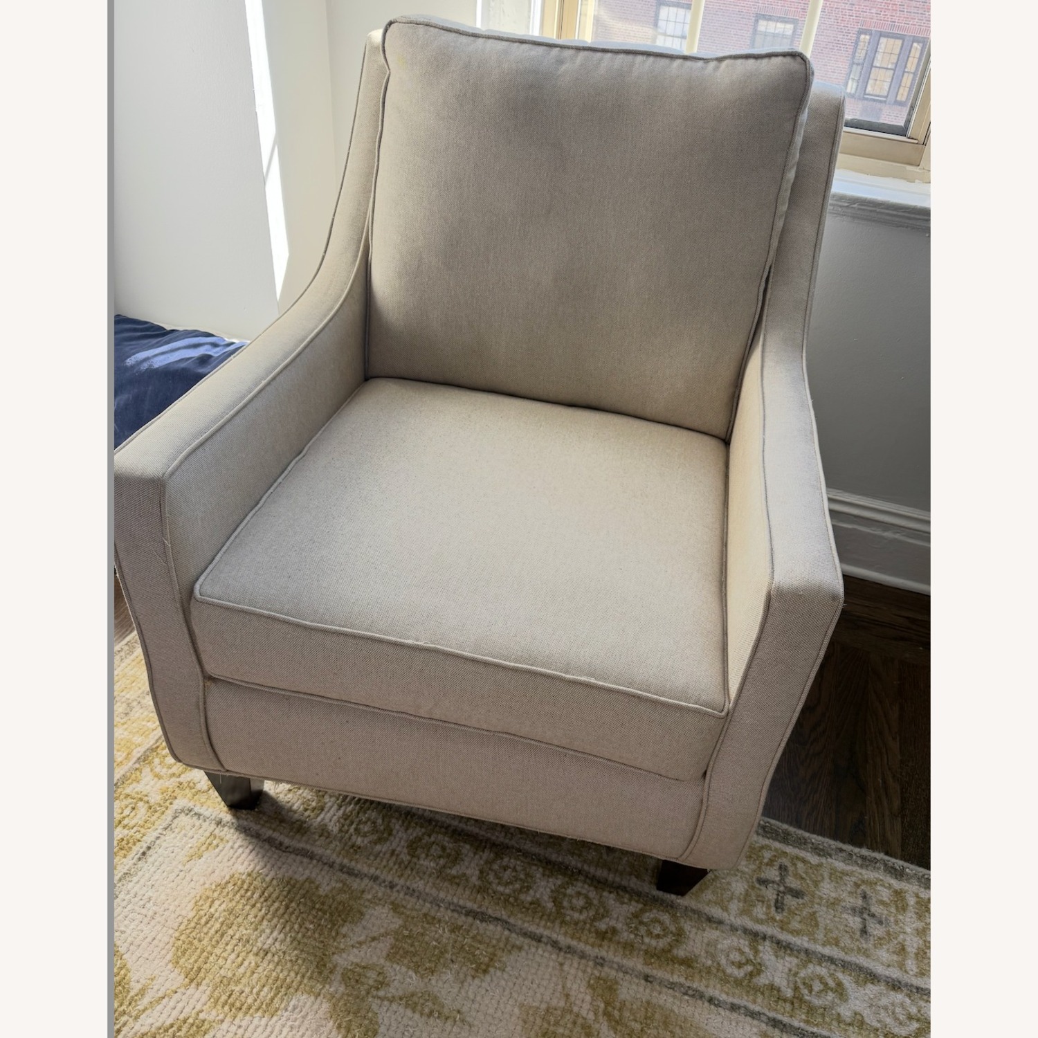 J Henry Taupe Linen Club Chair - image-1