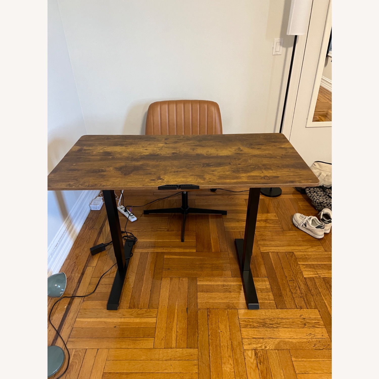 Dark Brown Wood Desk - image-1