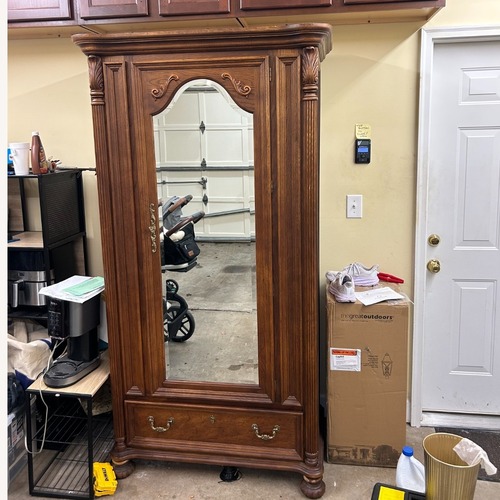 Used Vintage/Antique Finds Natural Wood Armoire for sale on AptDeco