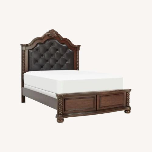 Used Raymour & Flanigan Chesapeak Dark Brown Wood Queen Bed for sale on AptDeco