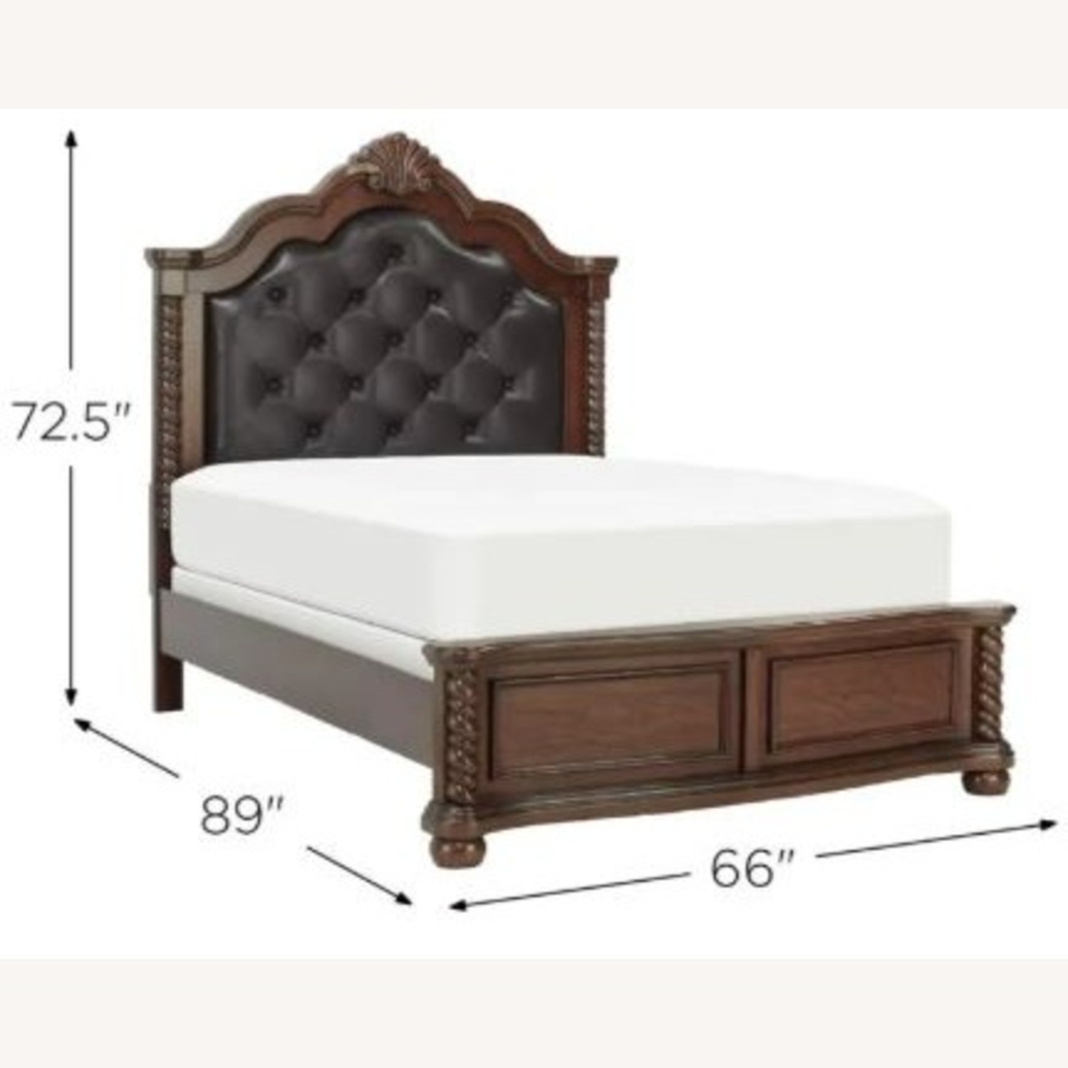 Raymour & Flanigan Chesapeak Dark Brown Wood Queen Bed - image-4