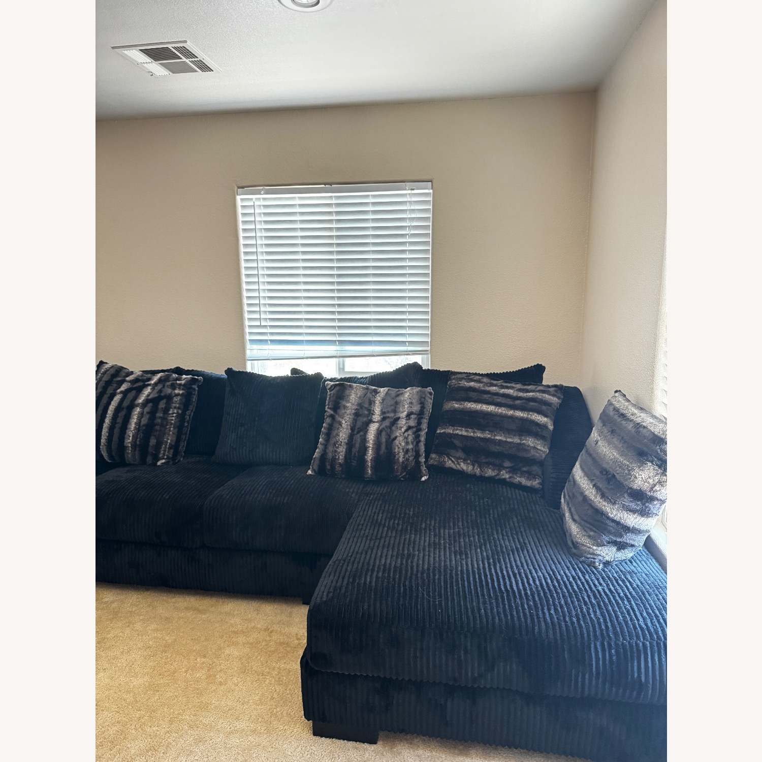 Comfort Bedding Inc. Corduroy Sectional Couch with Chaise Lounge - image-3