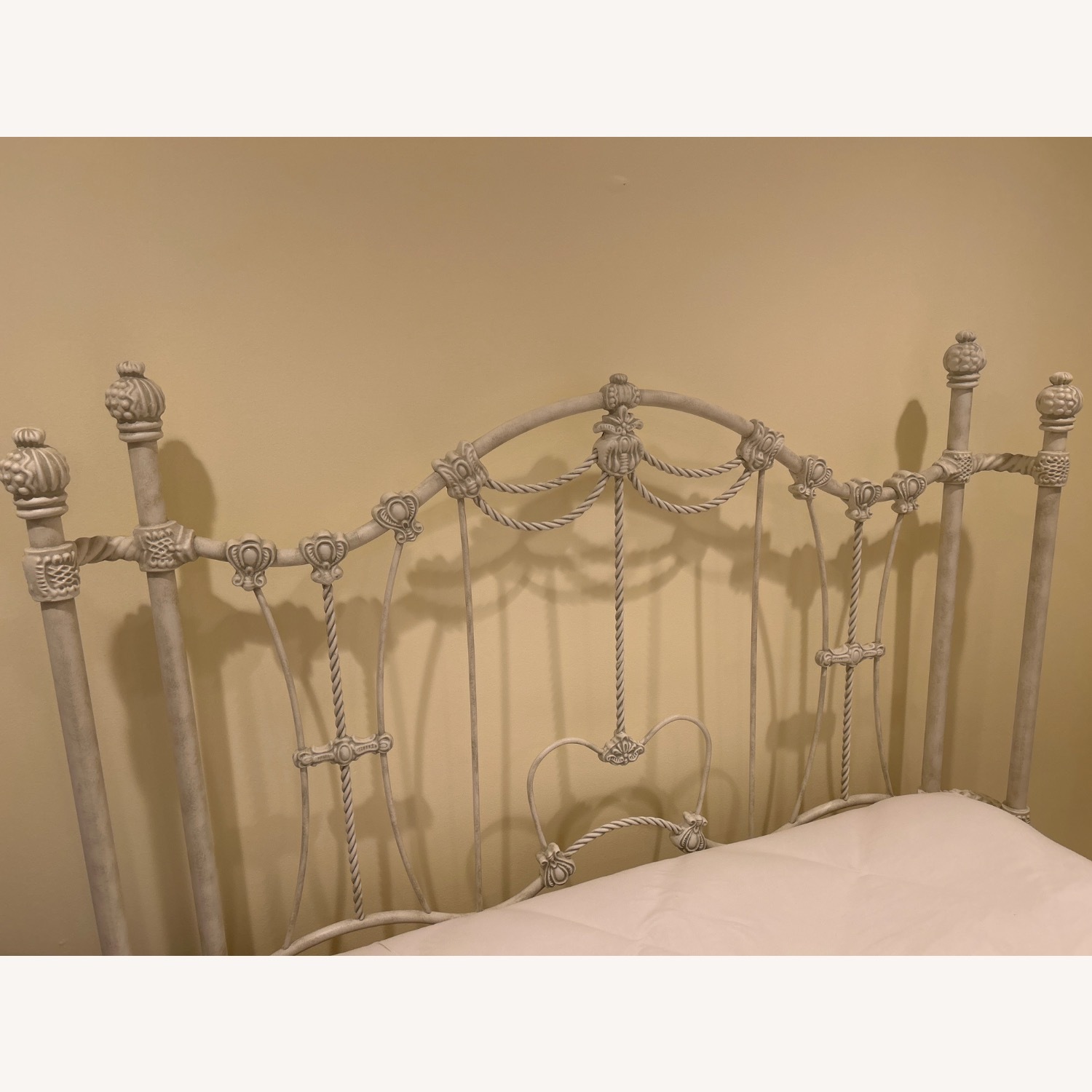 Vintage/Antique White Iron Full Bed - image-2