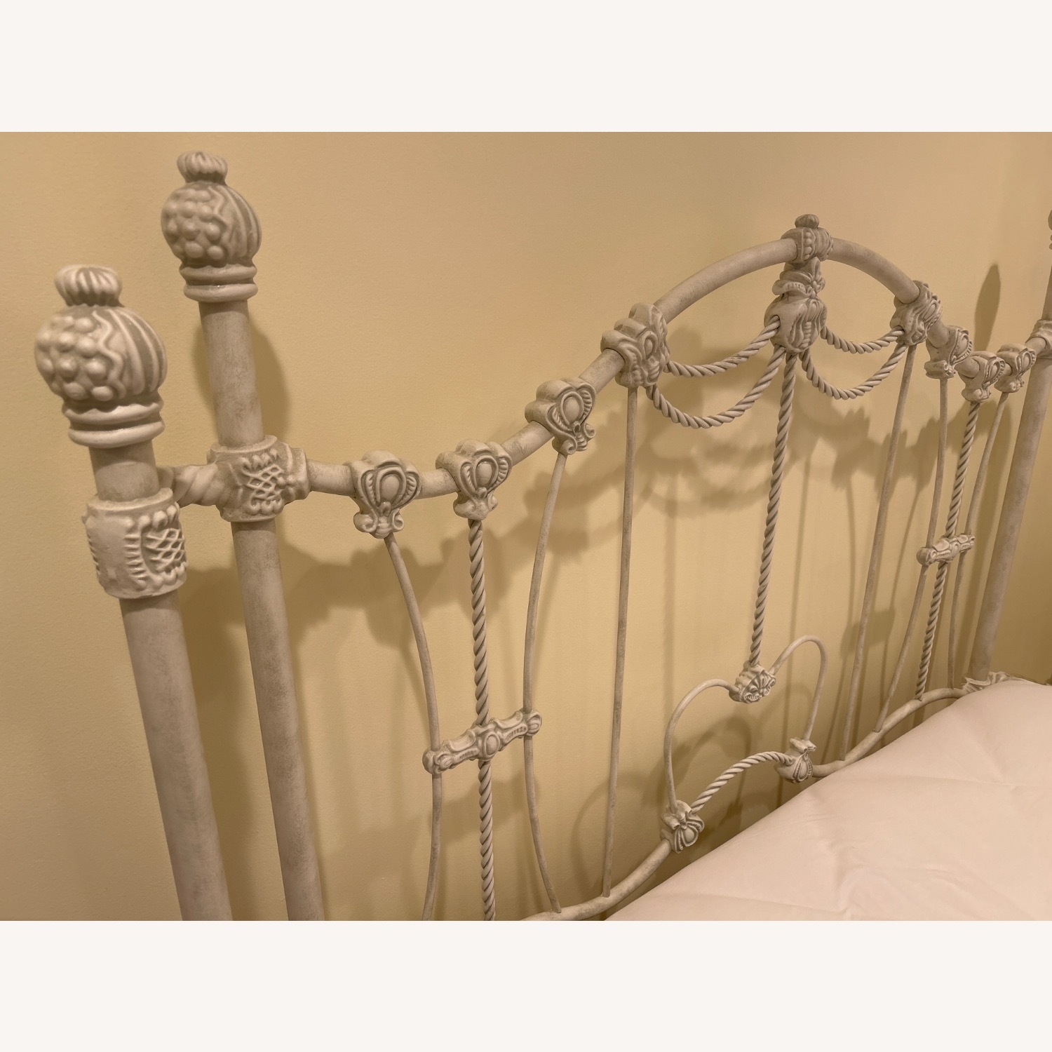 Vintage/Antique White Iron Full Bed - image-3