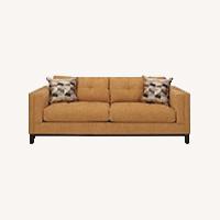 Raymour & Flanigan Yellow Fabric 2 Seater Sofa