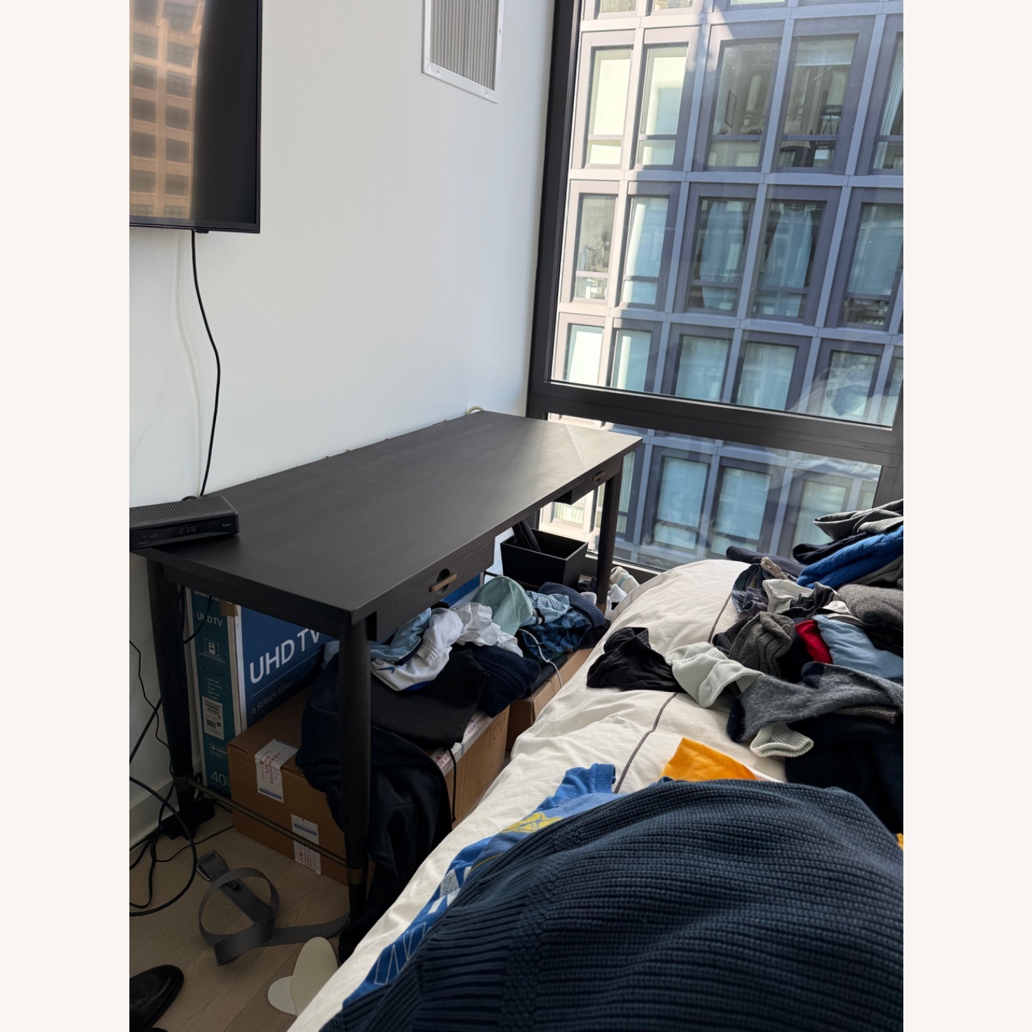 Crate & Barrel Black Desk - image-1