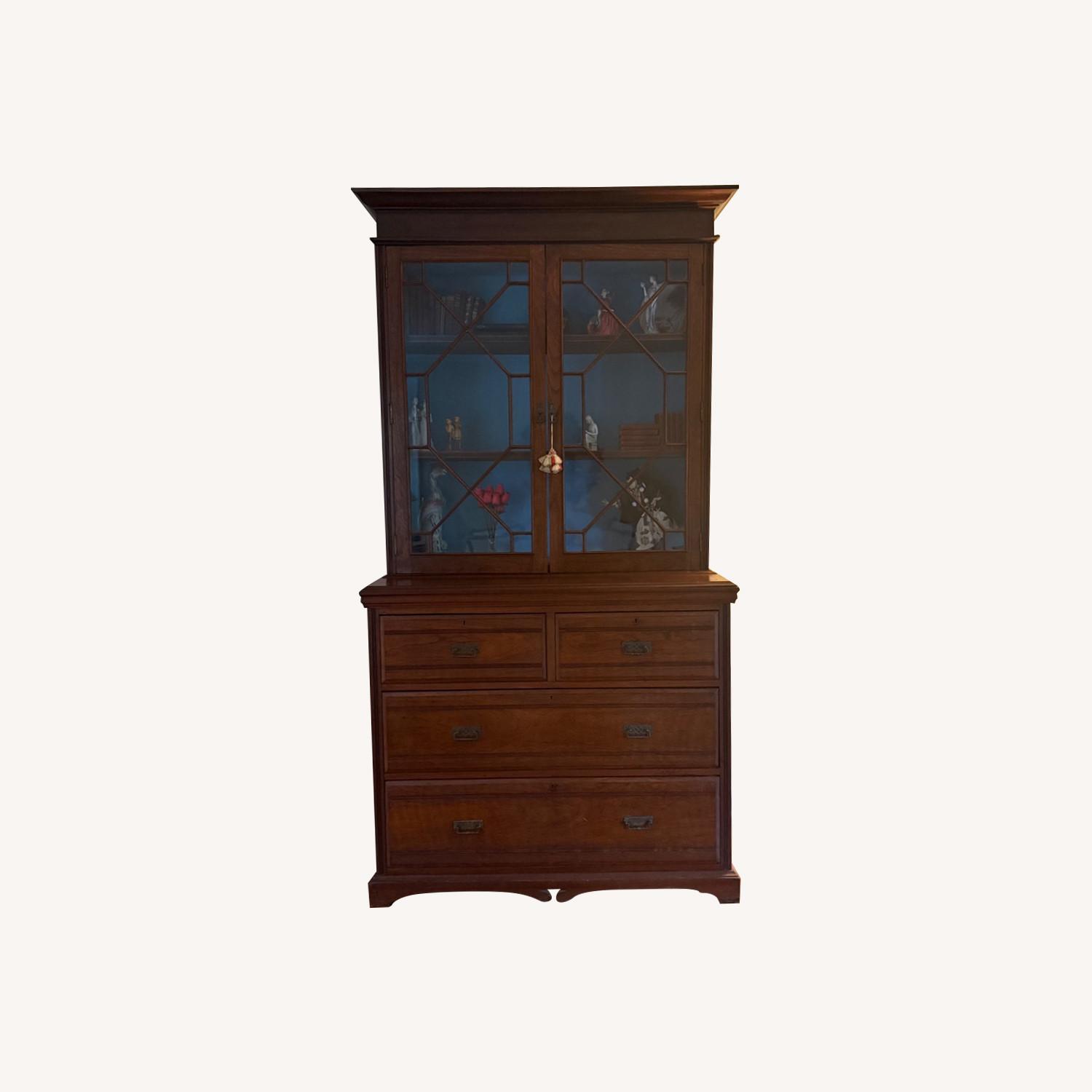 Vintage/Antique Dark Brown Wood Bookcase - image-0