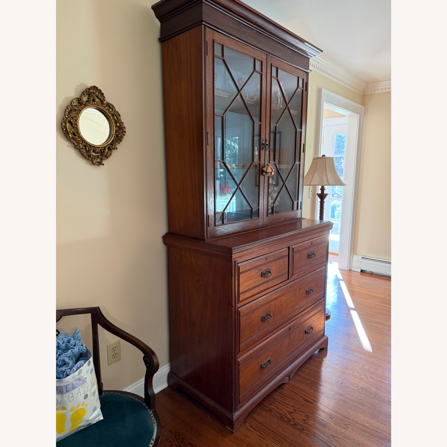 Vintage/Antique Dark Brown Wood Bookcase - image-7