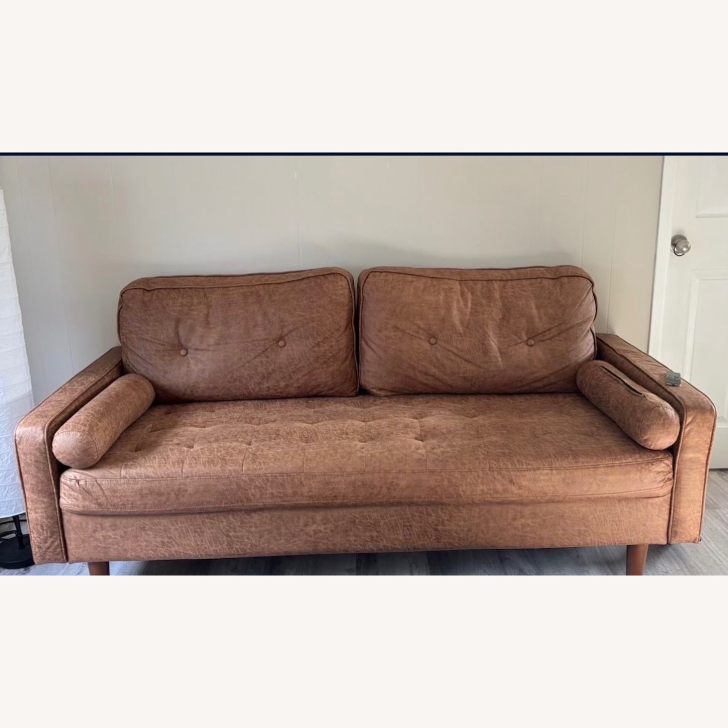 Aisha Faux Leather Loveseat  - image-1