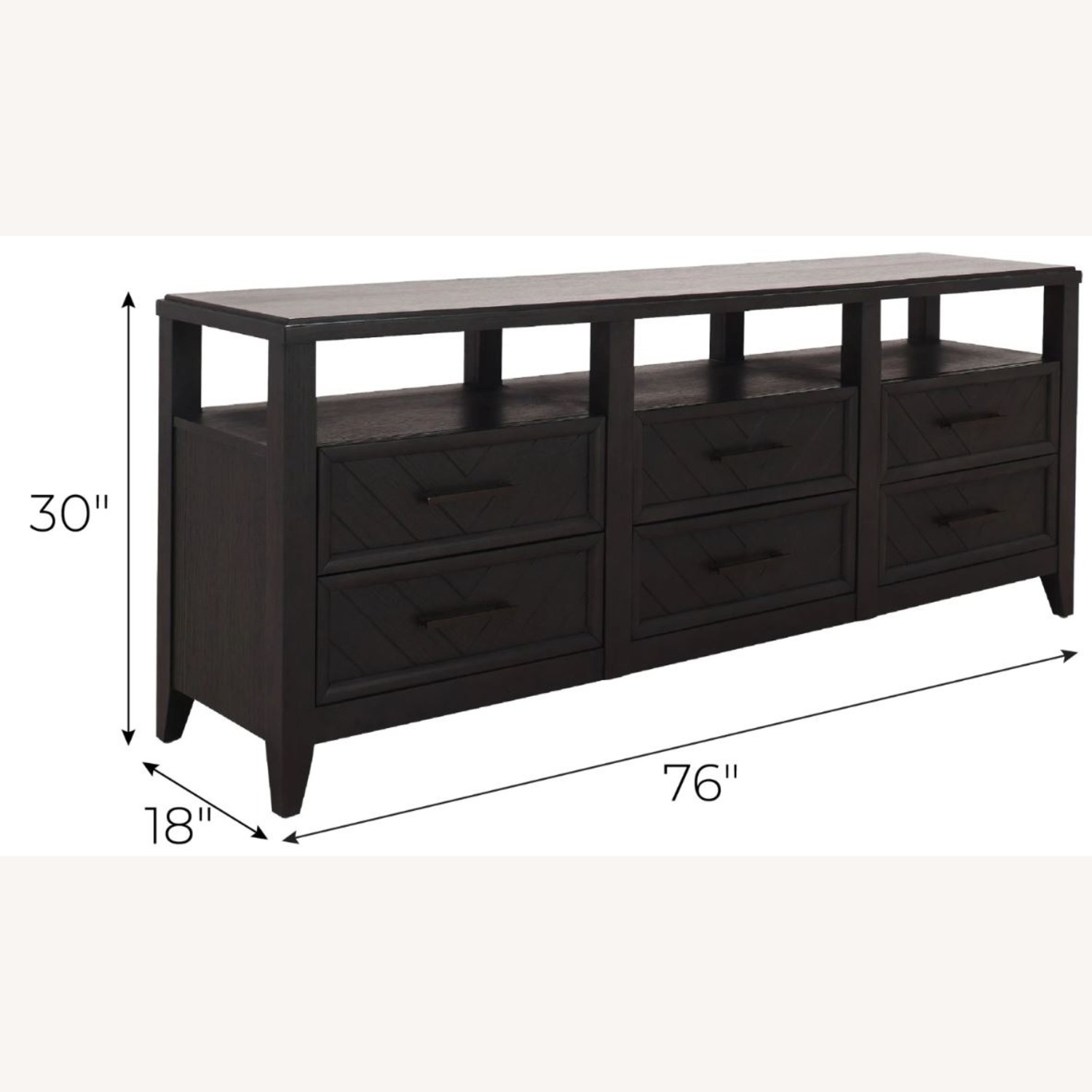 Raymour & Flanigan Black Wood Media Storage - image-2