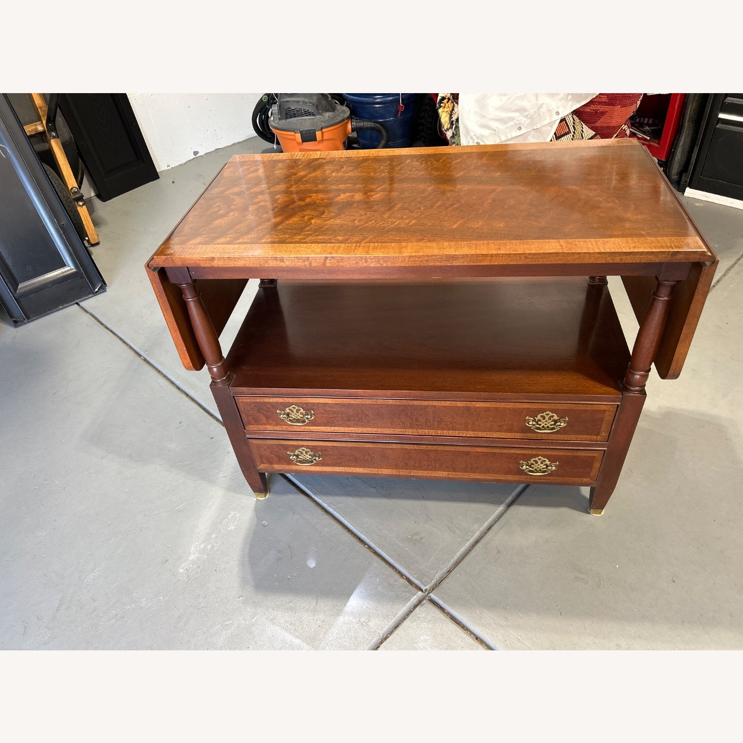 Hickory Chair Company Antique Cherry Buffet Bar Cart - image-1