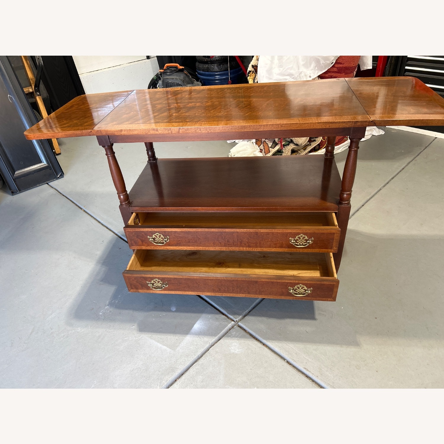 Hickory Chair Company Antique Cherry Buffet Bar Cart - image-3