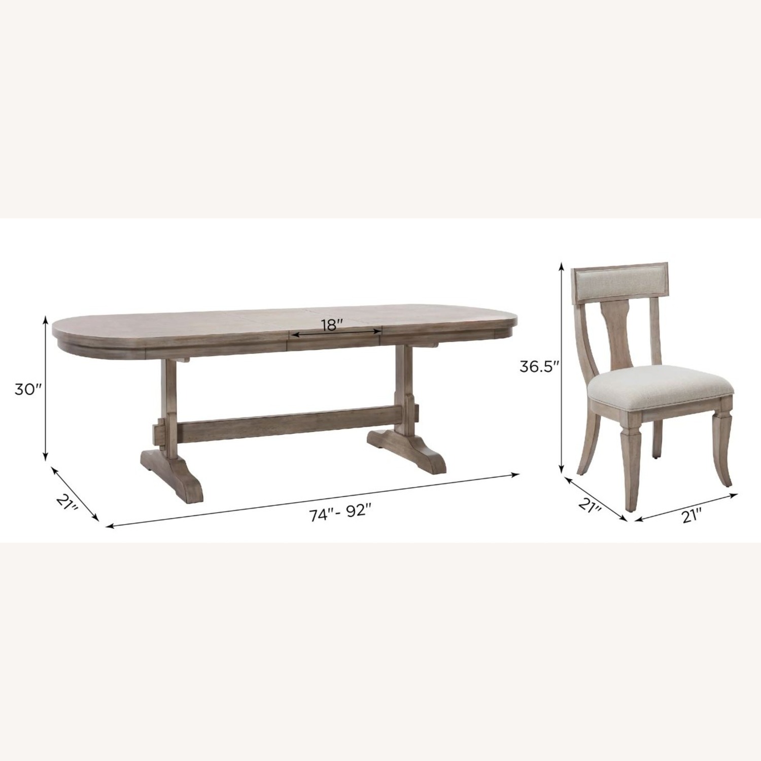 Raymour & Flanigan Light Gray Dining Set - image-3