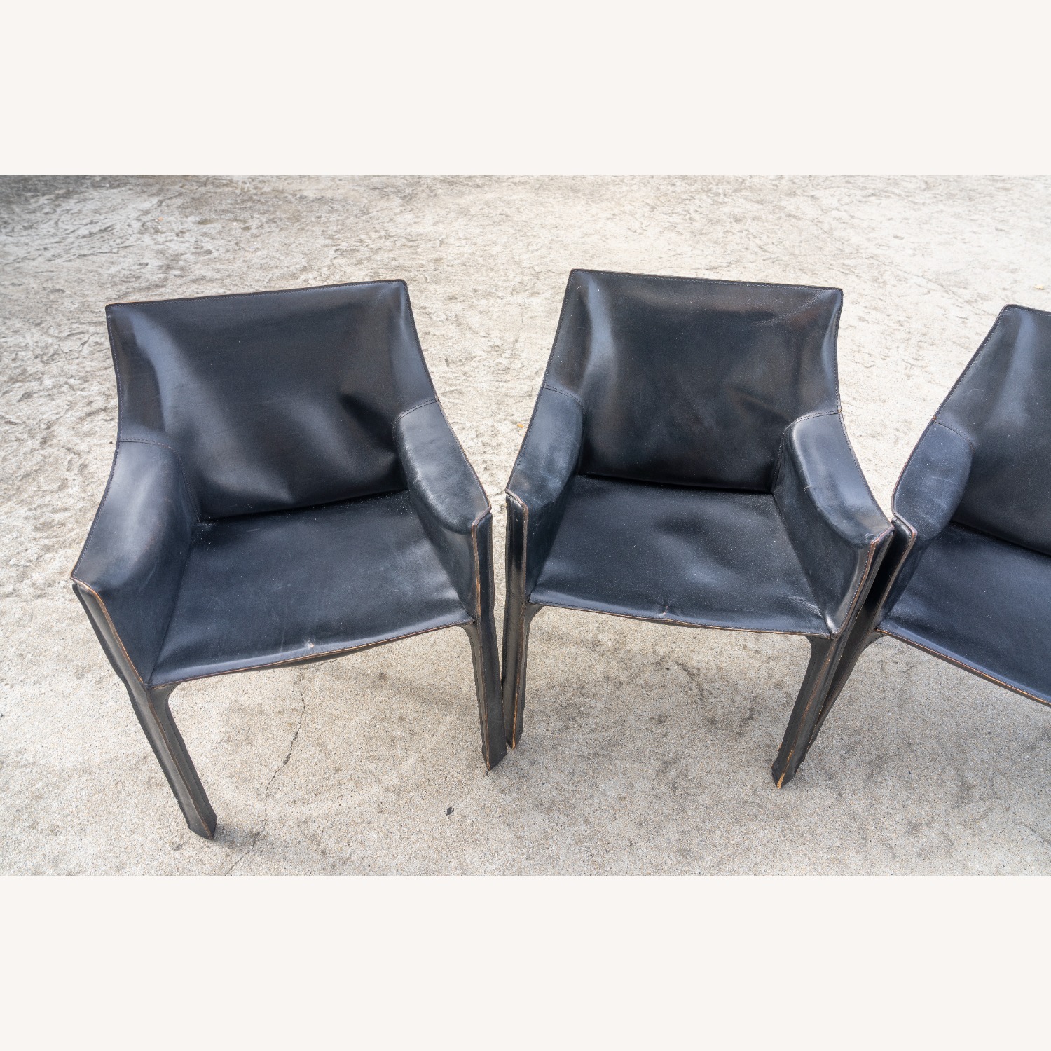 Cassina Black Leather Dining Chairs - image-9