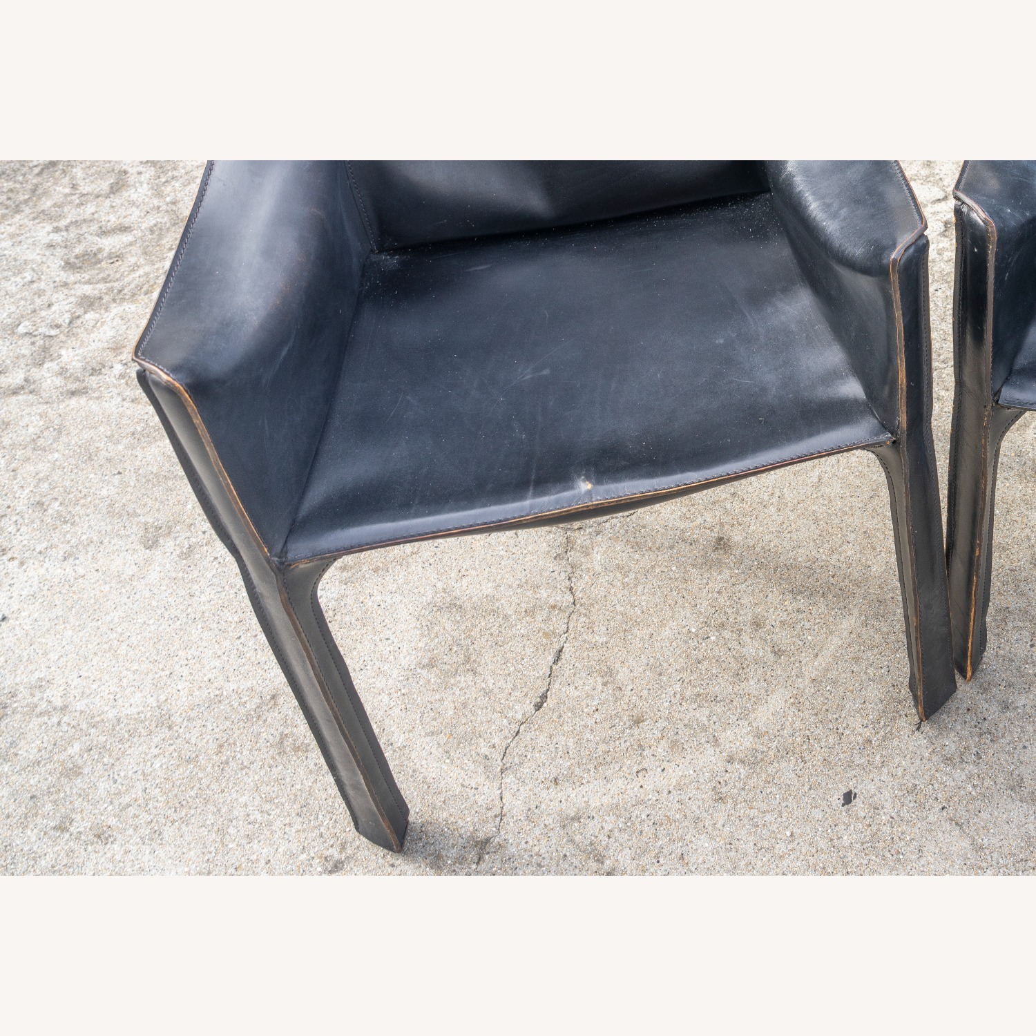 Cassina Black Leather Dining Chairs - image-7