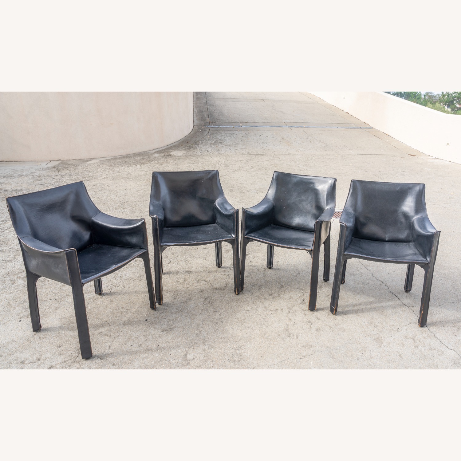 Cassina Black Leather Dining Chairs - image-1
