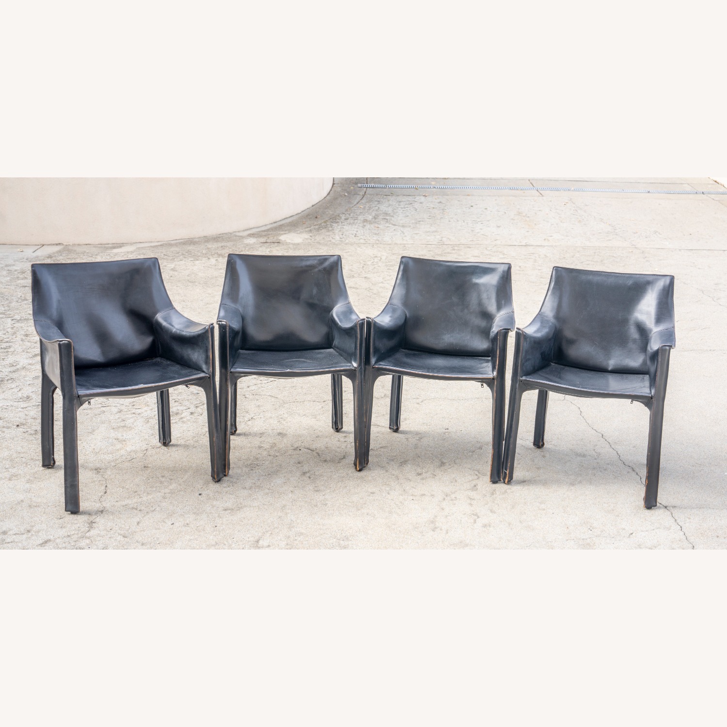 Cassina Black Leather Dining Chairs - image-3