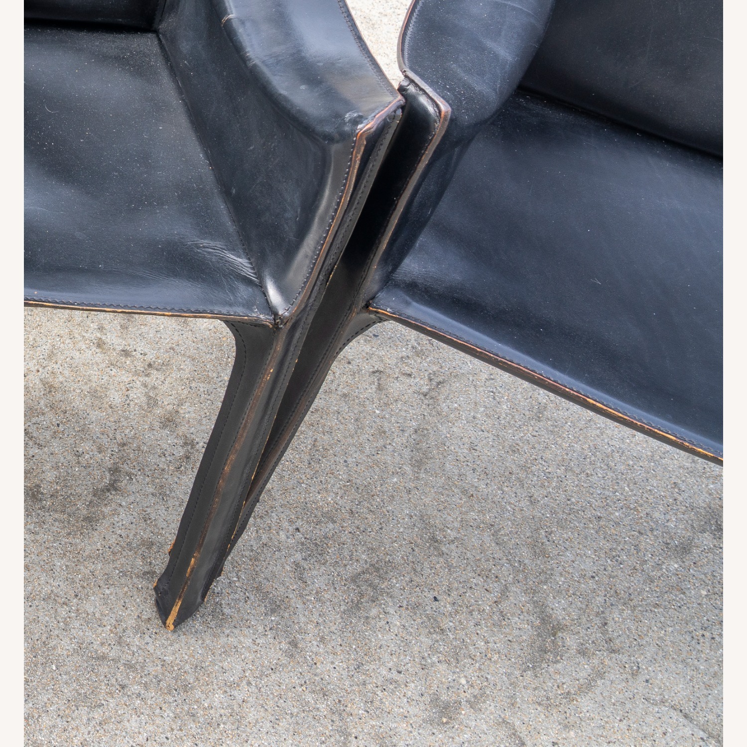 Cassina Black Leather Dining Chairs - image-5